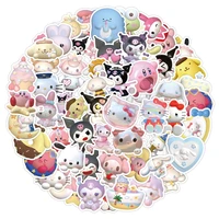 103060pcs cartoon cute hello kitty kulomi 3d visual sticker notebook mobile phone water cup helmet waterproof sticker