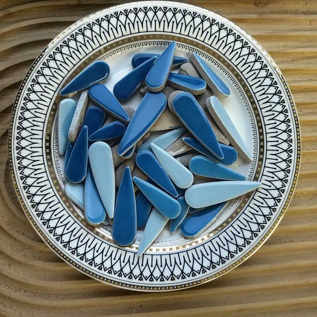 100g Oval Ceramic Mosaic Tiles Piece DIY Making Stones for Craft Hobby Arts Home Wall Decoration arte leaf petal shape