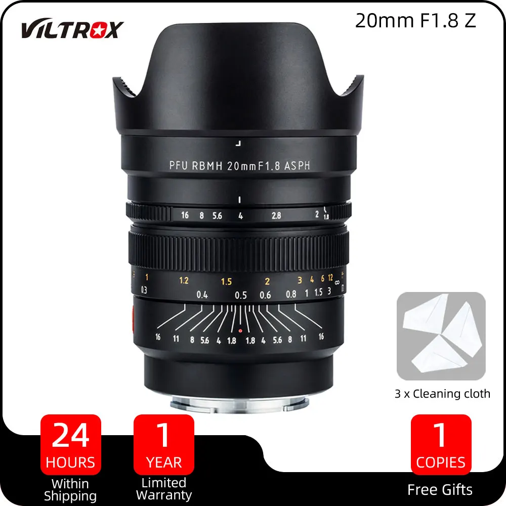 

Viltrox 20mm f1.8 Ultra Wide Angle Lens Large Aperture Full Frame Fixed Focus Camera Lenses for Nikon Z Mount Z50 Z7 Z6