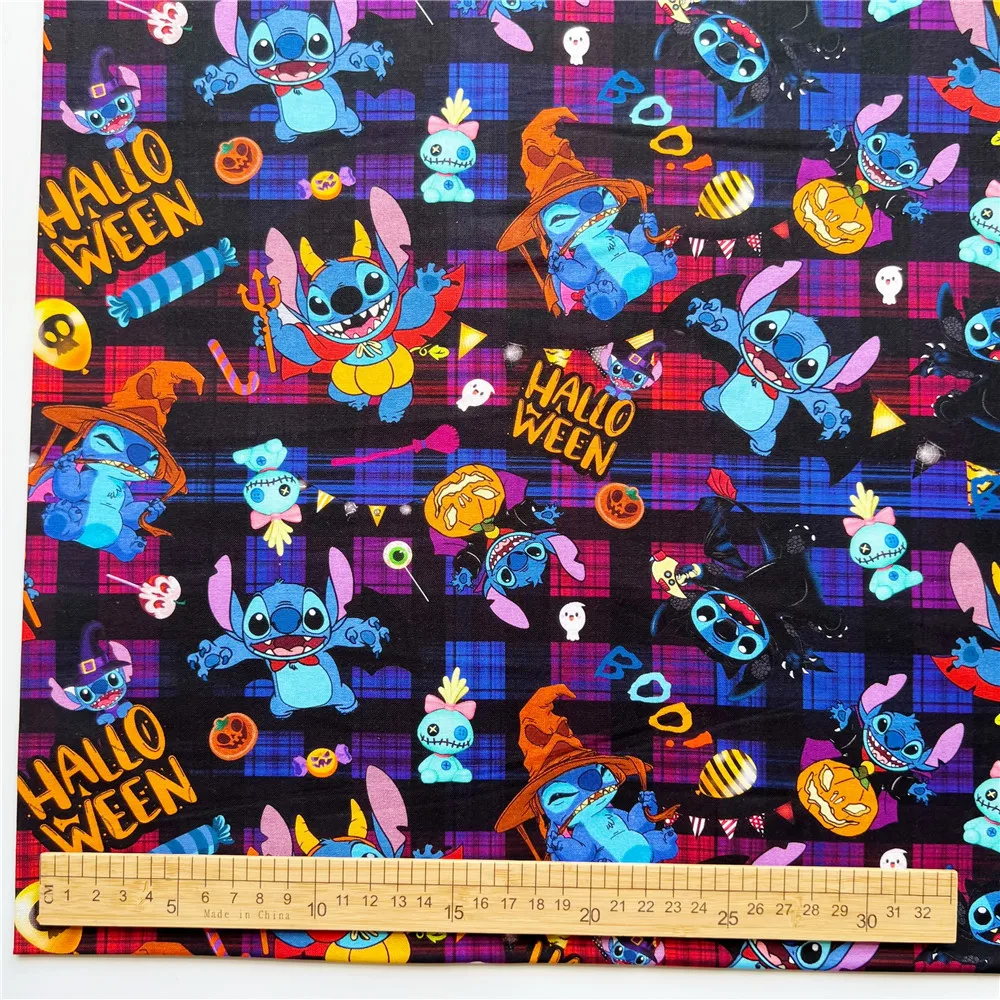Распродажа хлопковая ткань из мультфильма Disney на Хэллоуин Микки Минни Стич пух