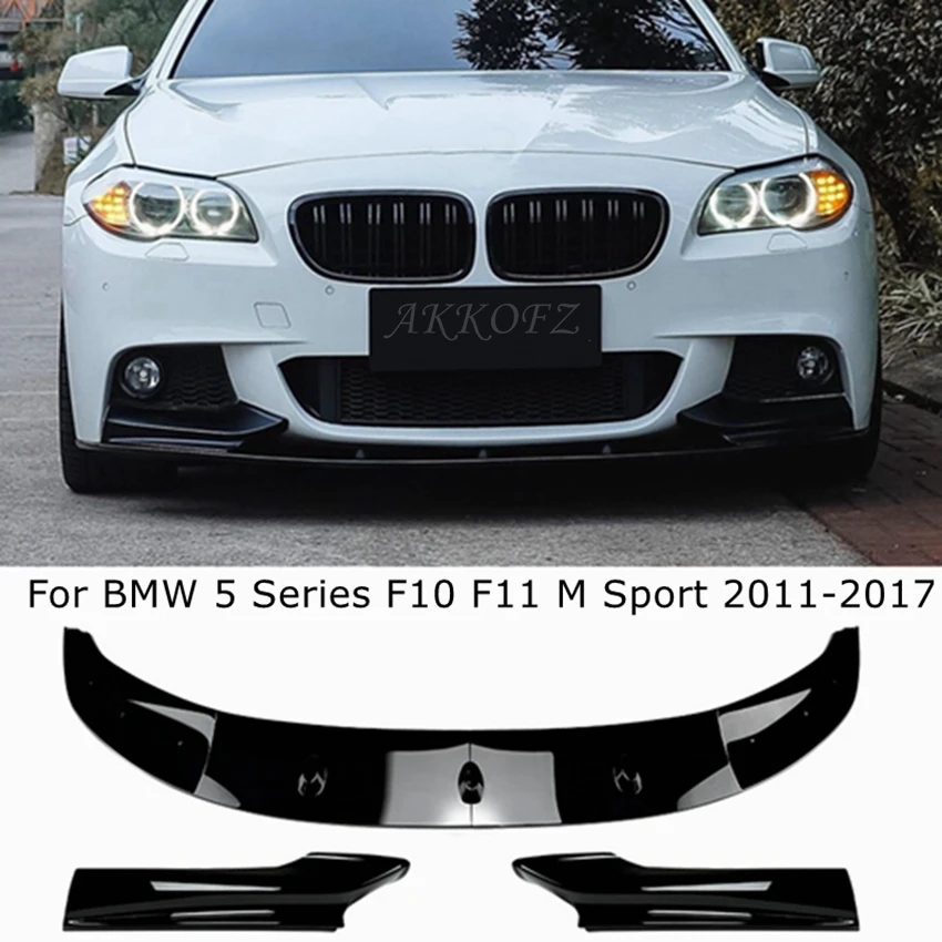 Фото Для BMW 5 серии F10 F11 M Sport 2011-2017 автомобильный передний уголок для губ, бампер, разделитель для губ, диффузор, спойлер, защита, комплекты кузова №1