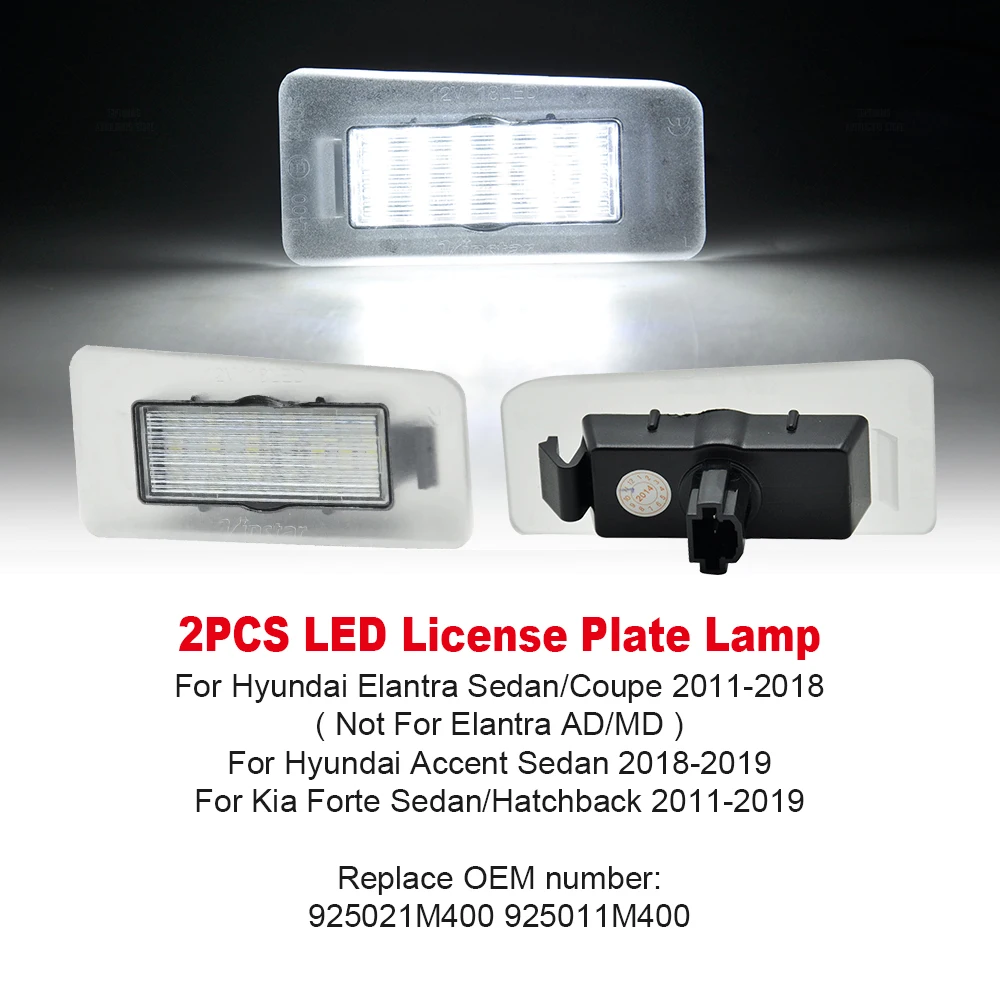 

2 шт. для Hyundai Elantra MD Accent Solaris светодиодный светильник номерного знака номерного знака для Hyundai I30 Wagon Kia Ceed MK3 Cerato 3 Forte