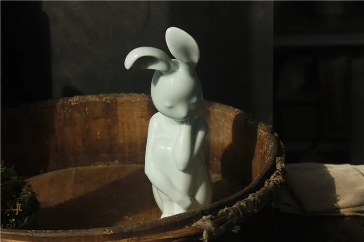 Медитация кролик домашний декор Цзиндэчжэнь Керамическая скульптура