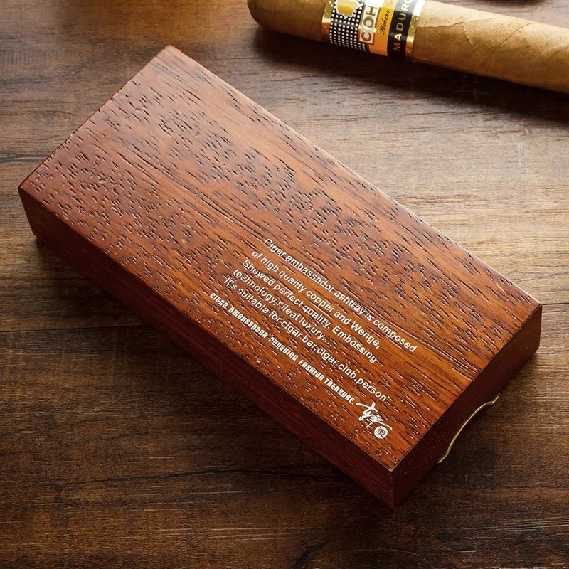 LUBINSKI пепельница для сигар из цельного дерева и чистой меди квадратная черного