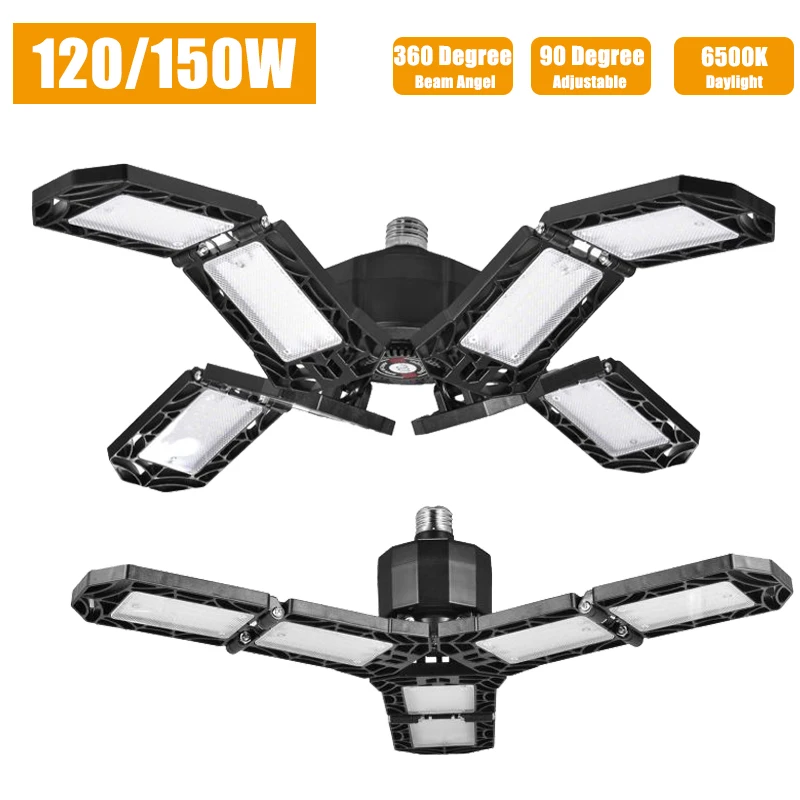 

E27 E26 Adjustable Deformable LED Lamp Bulb Industrial Ceiling Light Lighting High Bay Garage Shop Storage Warehouse Workshop