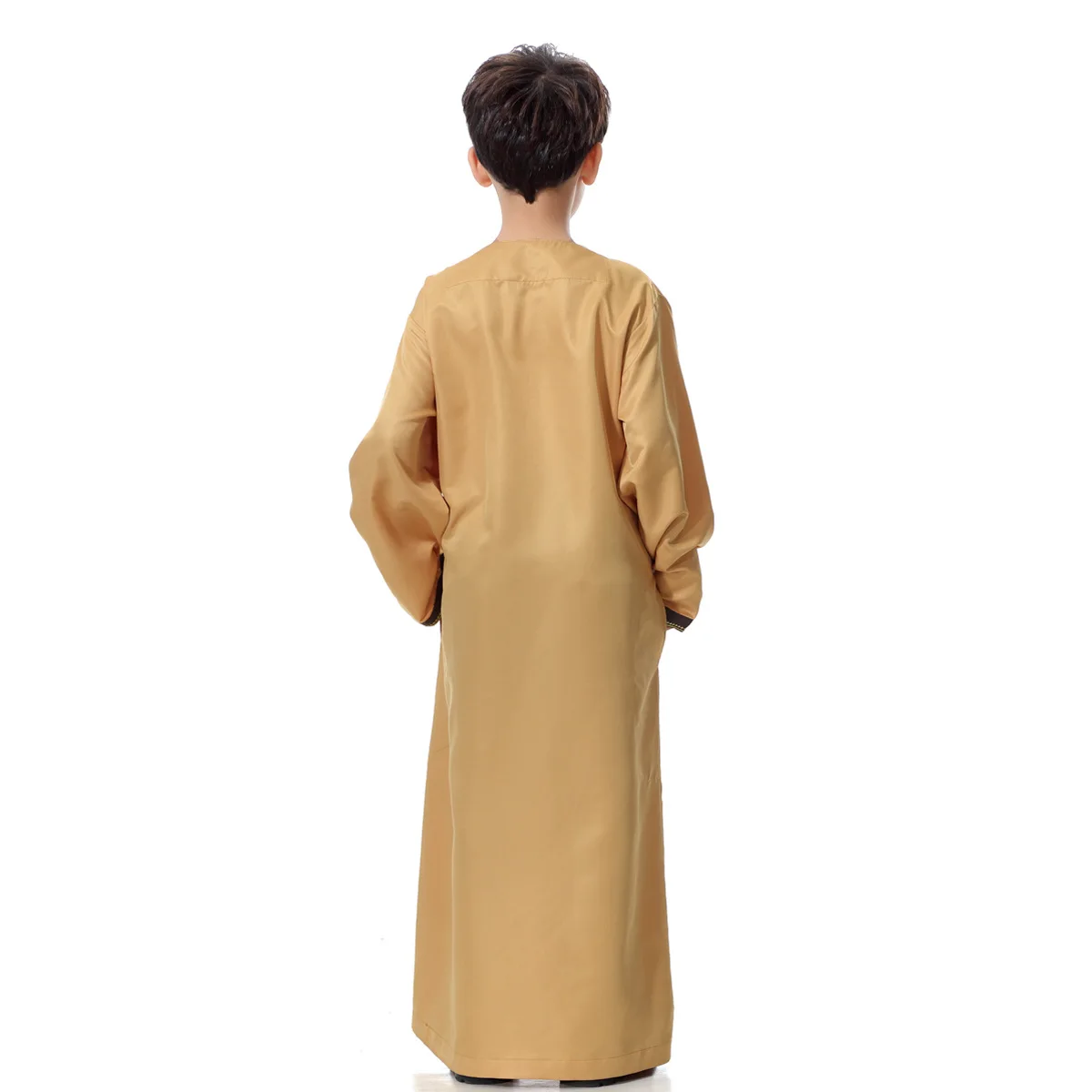 Muslim Boys Jubba Thobe Kids Abaya Middle East Teenager Fashion Round Neck Kaftan Saudi Arabia Pakistan Islamic Robe Ramadan