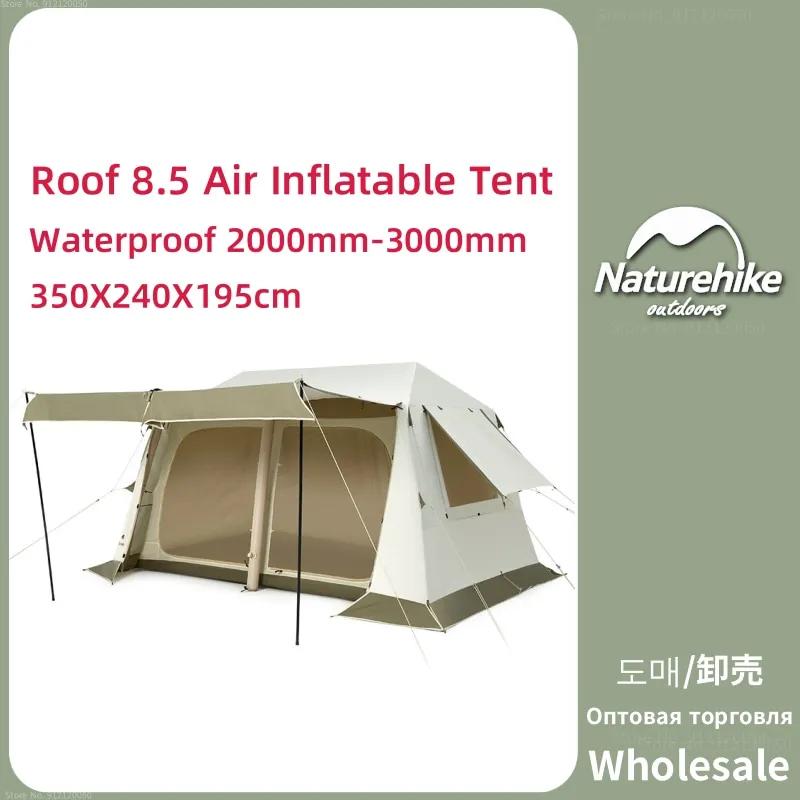 

Naturehike 3-4 человека Защита от дождя Кемпинговая палатка Надувная палатка 13 м² Открытый поход Портативный 150D водонепроницаемый Палатки для защиты от солнца