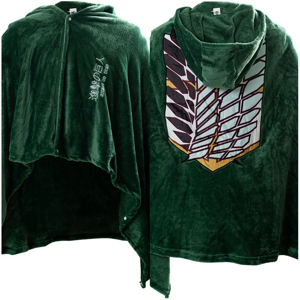 

Anime Attack On Titan Cloak Shingeki No Kyojin Eren Jaeger Cosplay Scouting Legion Survey Corps Blanket Hooded Hooide Cape Coat