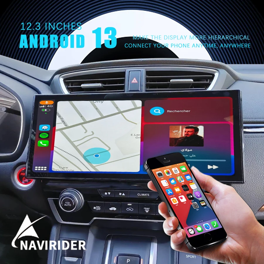 NaviRider 12,3 "Android 13 экран для Honda CRV CR-V 2016 Breeze 2017 ...
