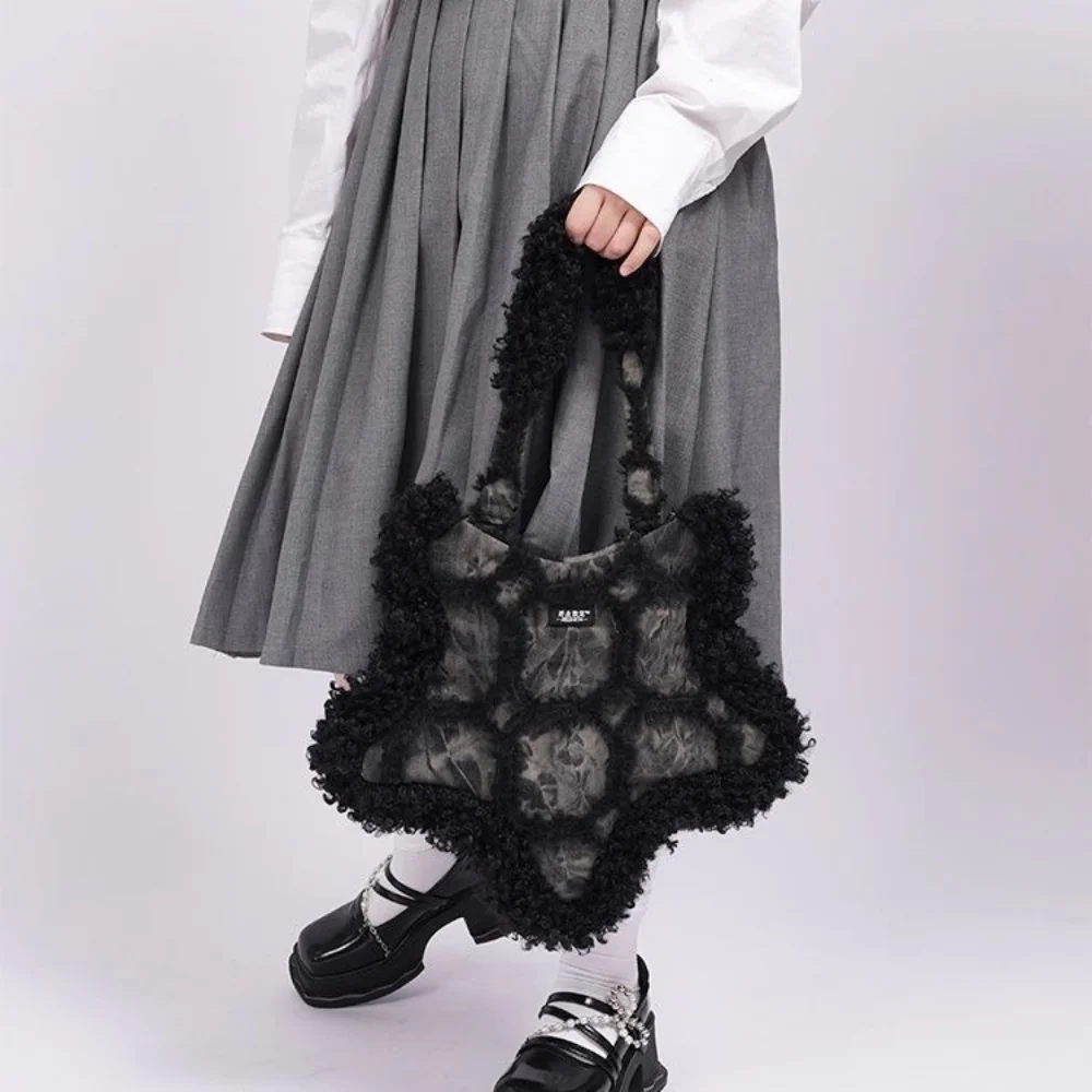 

Корейская нишевая винтажная сумка на плечо в форме звезды 2023, Y2k, гранж, джинсовая сумка на плечо, уличная сумка через плечо в стиле панк