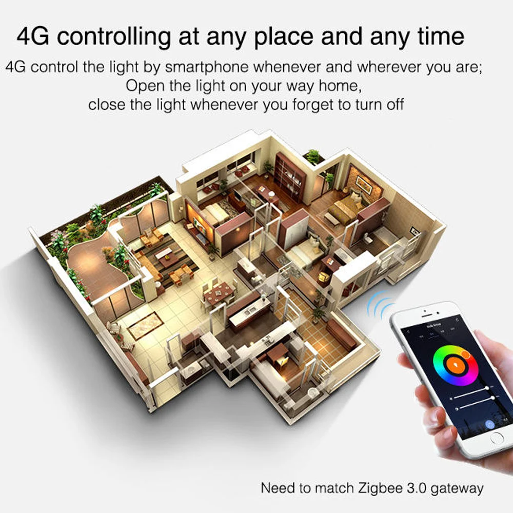 Светодиодная лампа Miboxer Zigbee 3.0 RGBCCT FUT105ZR E27 12 Вт FUT103ZR 4 FUT106ZR 6 GU10 WiFi Лампа Приложение