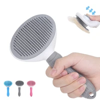 dog hair removal comb grooming brush stainless steel cats combs automatic non slip brushs for dogs cats cleaning supplies gift
