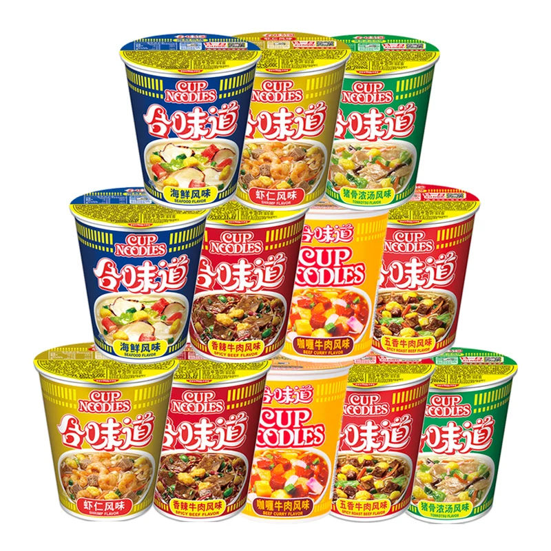 

Nissin Instant Noodles Mixed Flavors 6 Flavors 12 Cups Full Box Bottled Instant Noodles Fast Food Holiday Birthday Gifts