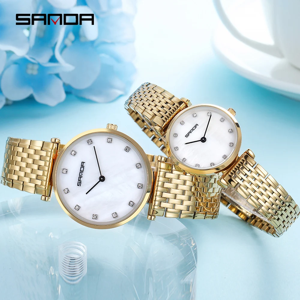 SANDA Couples' Watch Original Luxury Thin Men and Women'S Watches Fashionable Quartz Bracelets Clock Gift Female Wristwatch