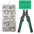 320 штук в штучной упаковке, обжимная Клемма + плоскогубцы, холоднопрессованная Клемма, U-образная, электрическая клемма для проводов 0,5-4 мм