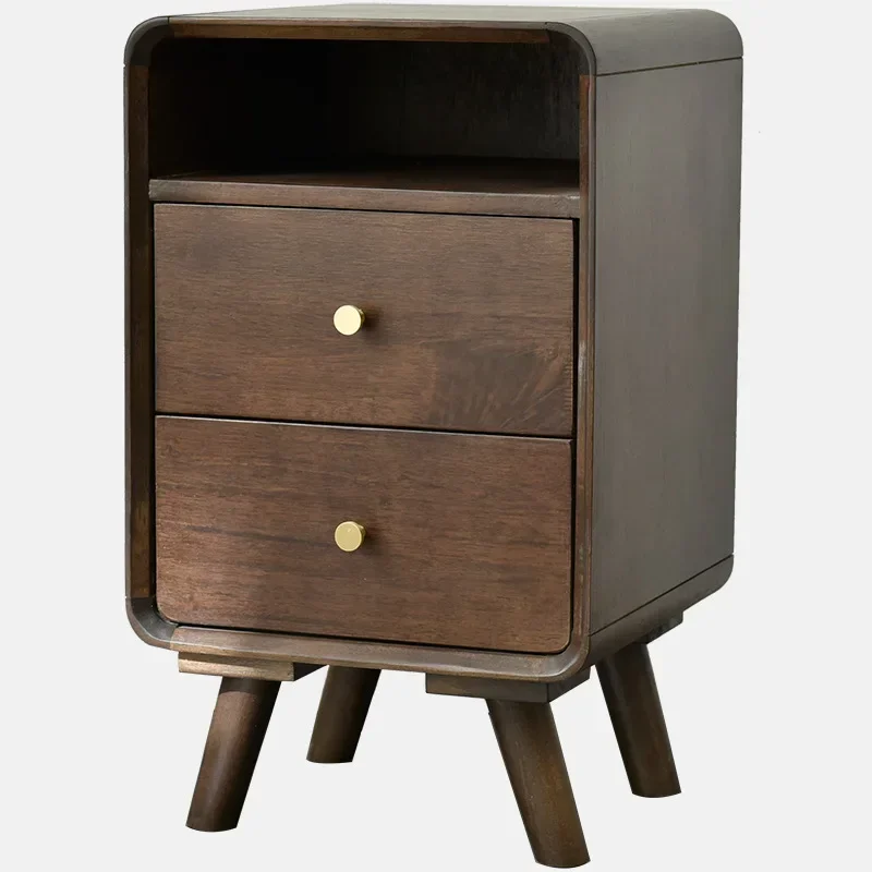 Простые тумбочки из цельного дерева для спальни современные прикроватные узкие