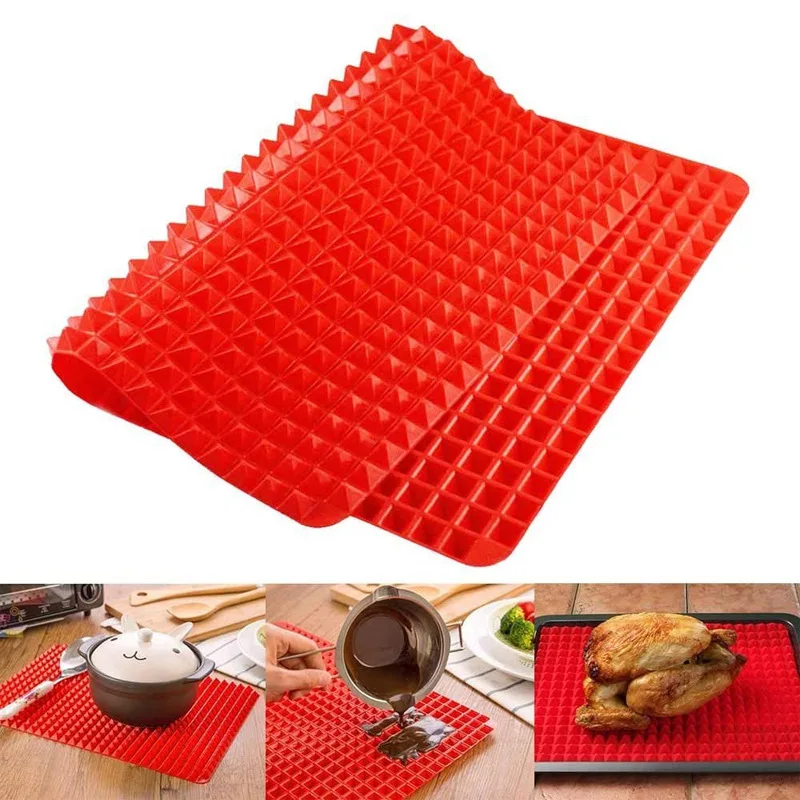 

Multifunctional BBQ Pizza Mat Pyramid Microwave Oven Baking Placemat Tray Sheet Silicone Kitchen Baking Tools Bakeware Moulds