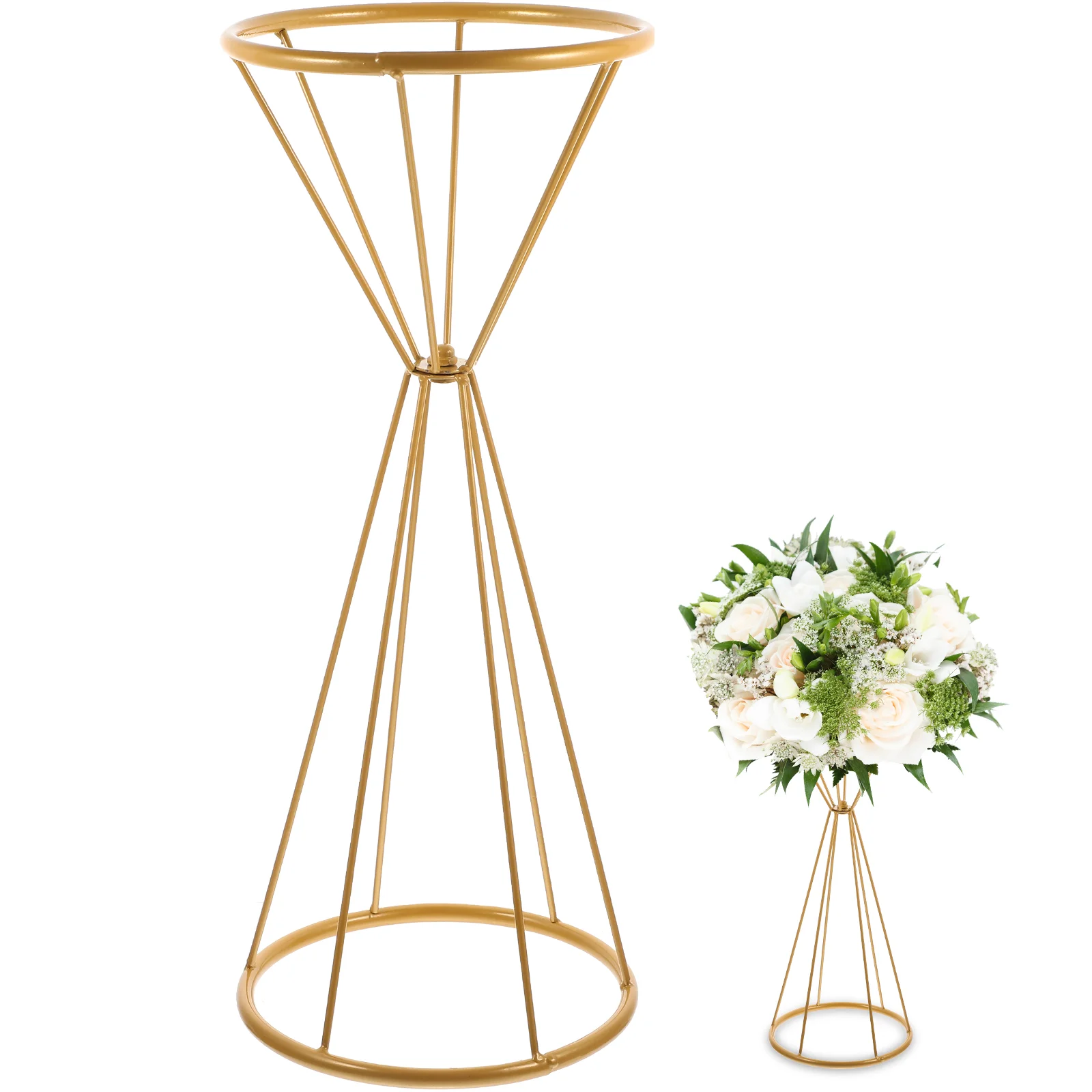 

Flower Vase Pedestals Wedding Floral Metal Display Planter Vintage Arranging Containers Ceremony Flowers Church Decorative Clear