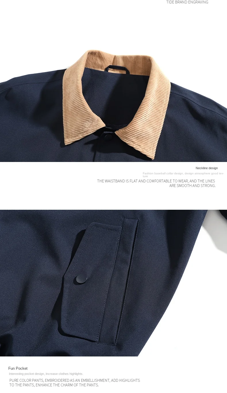 Мужская Летающая куртка Весенняя однотонная Повседневная Свободная