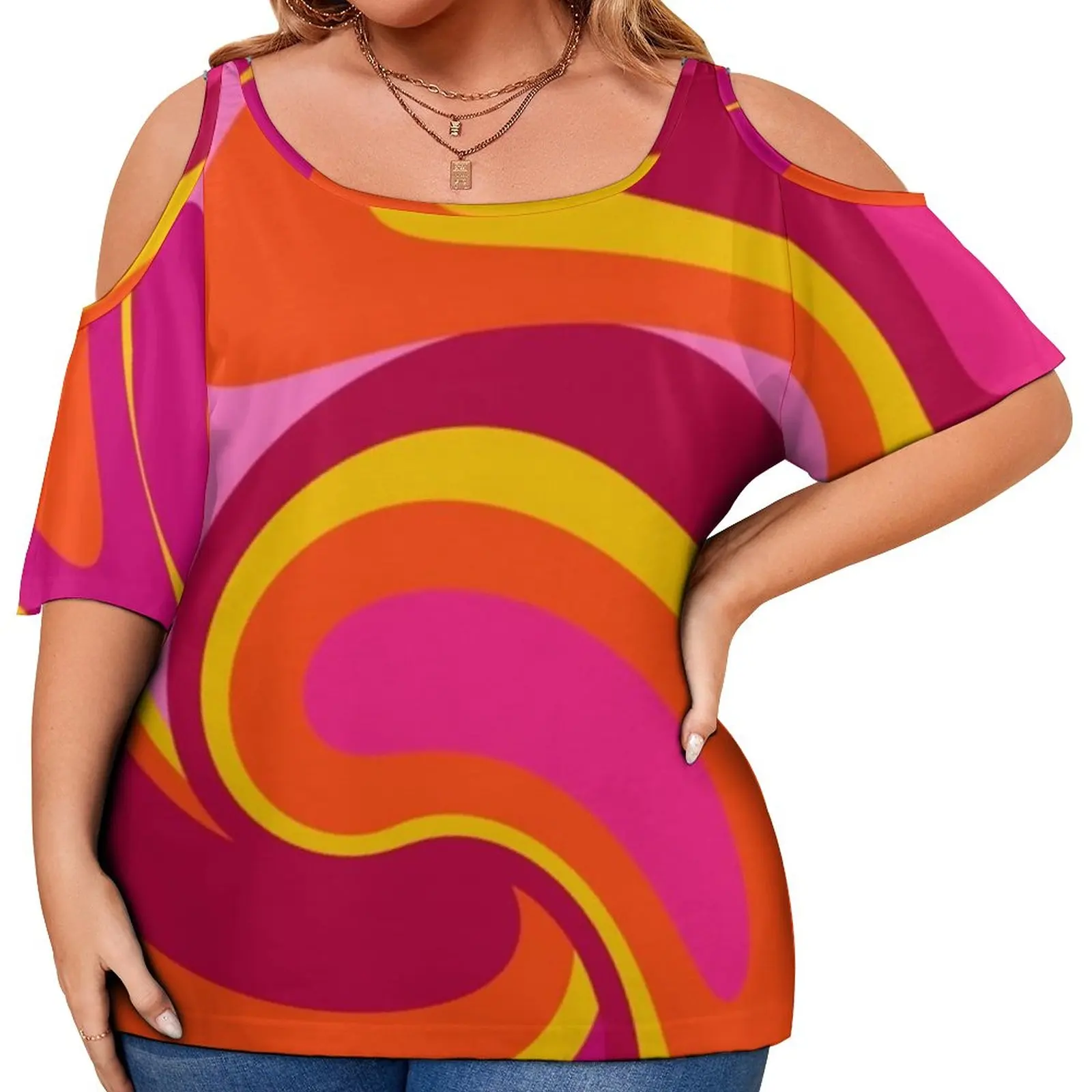 

Mid-Century Modern T Shirts Retro Design Street Wear T Shirt Short Sleeve Women Vintage Tee Shirt Top Tees Plus Size 3XL 4XL