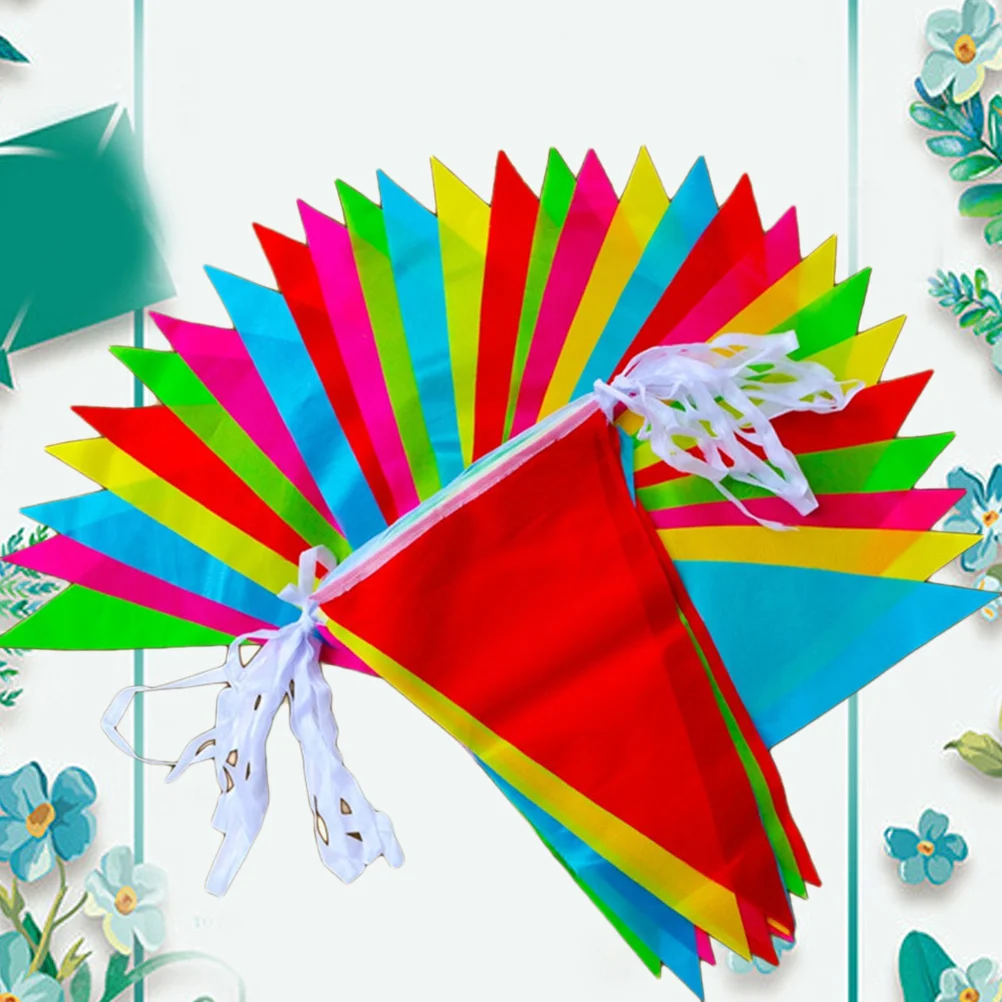 

Small Bunting Colorful Pendant Banner Multicolor Pennant Hanging Decor Party Triangle