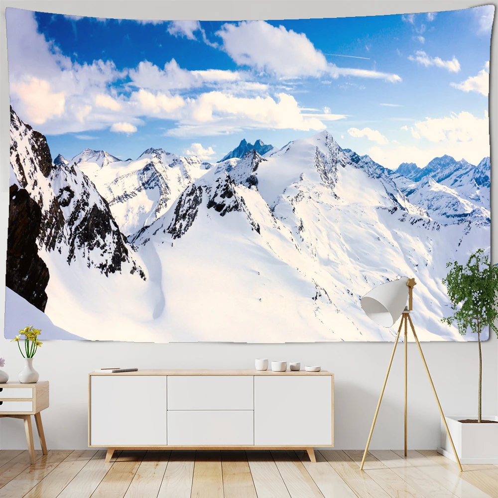 

Natural Scenery Landscape Tapestry Mountains Snow Mountain Wall Hanging Home Decor Wall Tapestry Wall Cloth Psychedelic Tapestry