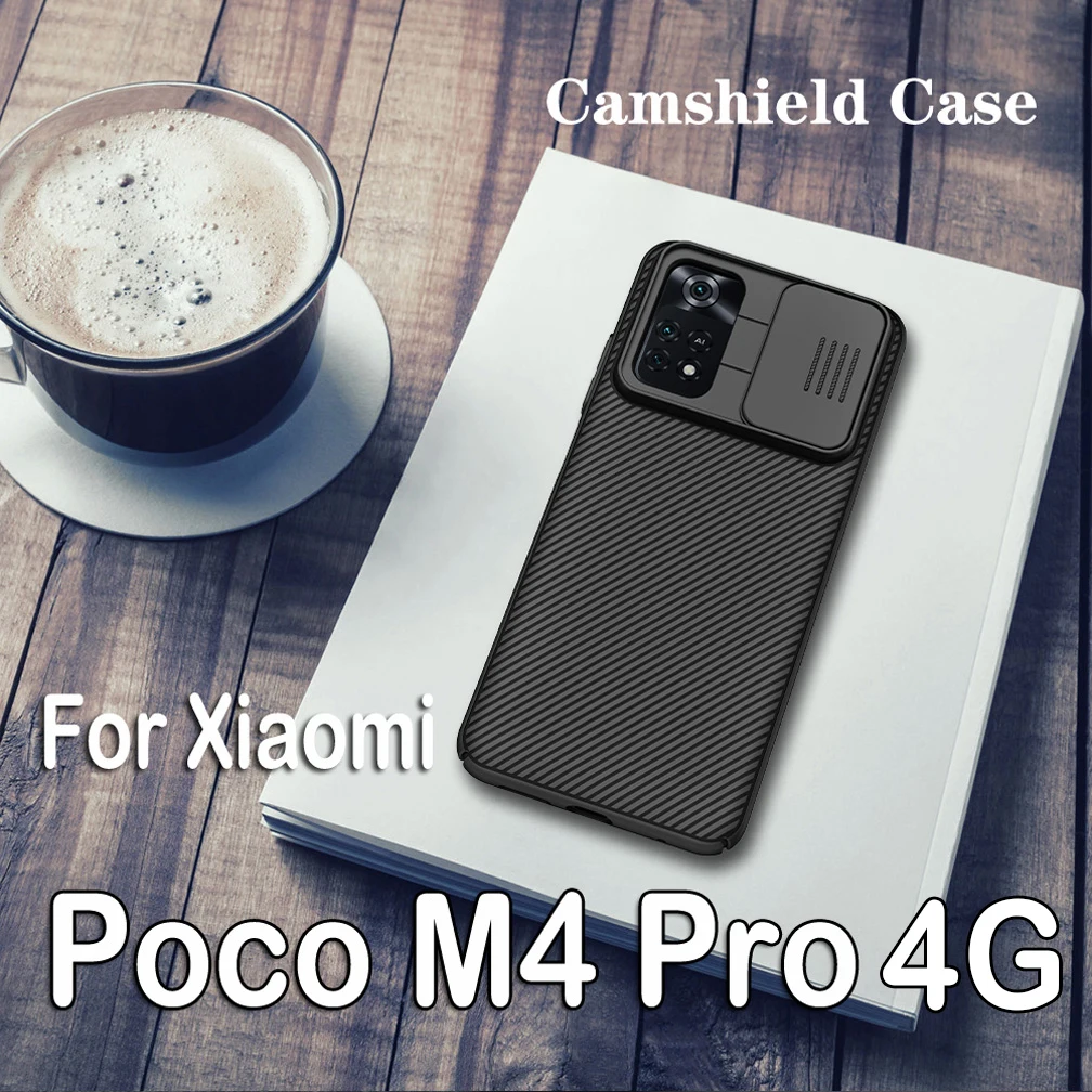 

For Xiaomi Poco M4 Pro 4G Case NILLKIN Camshield Slide Lens Protect Camera Phone Shell For Xiaomi Poco M4 Pro M4 5G Back Cover