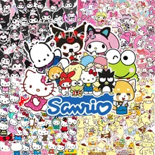 50/100pcs Kawaii My Melody Kuromi Hello Kitty Stickers for Kids Girls DIY Laptop Phone Diary Cute Cartoon Sanrio Sticker Decals