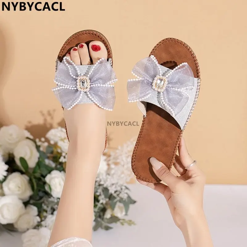 

Sandals Shoes Bathroom Slippers New Home Slippers Casual Flats Women Flats Larger size 41 42 43 44 Fashion Summer bowknot 2023