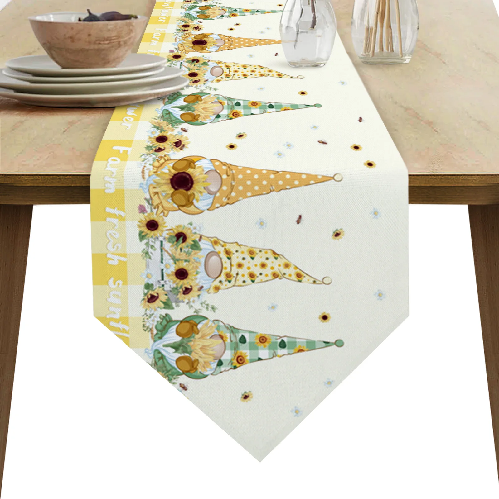 

Farm Fresh Sunflower Dwarf Table Runners Luxury Dinner Coffee Table Decor Tablecloths Wedding Table Decoration
