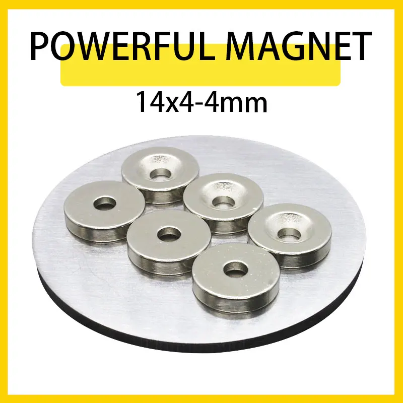 

5~100PCS 14x4-4mm Neodymium Magnet 14mm x 4mm Hole 4mm NdFeB N35 Round Super Powerful Strong Permanent Magnetic Disc