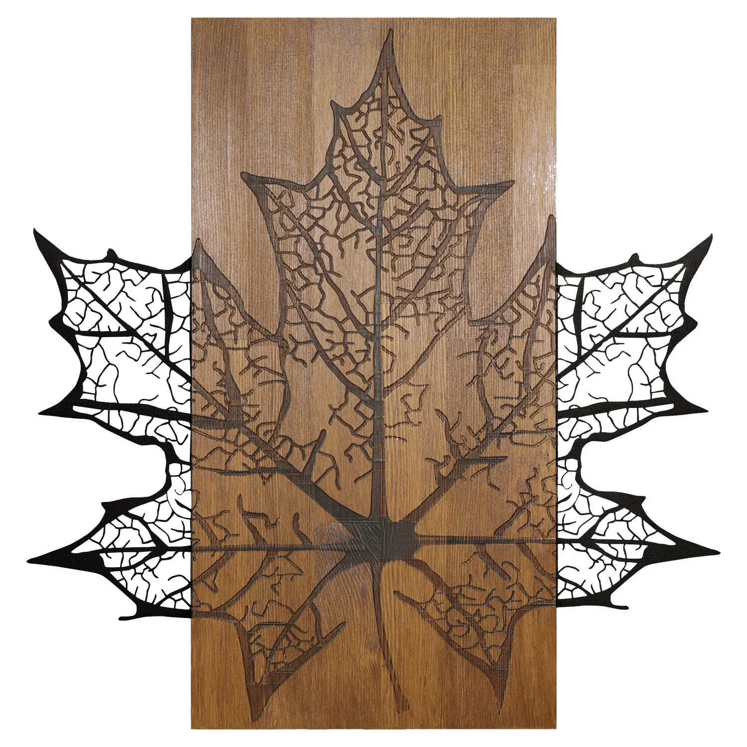 

Veramaya leaf wood/metal rectangular wall board 58x57,5 Cm