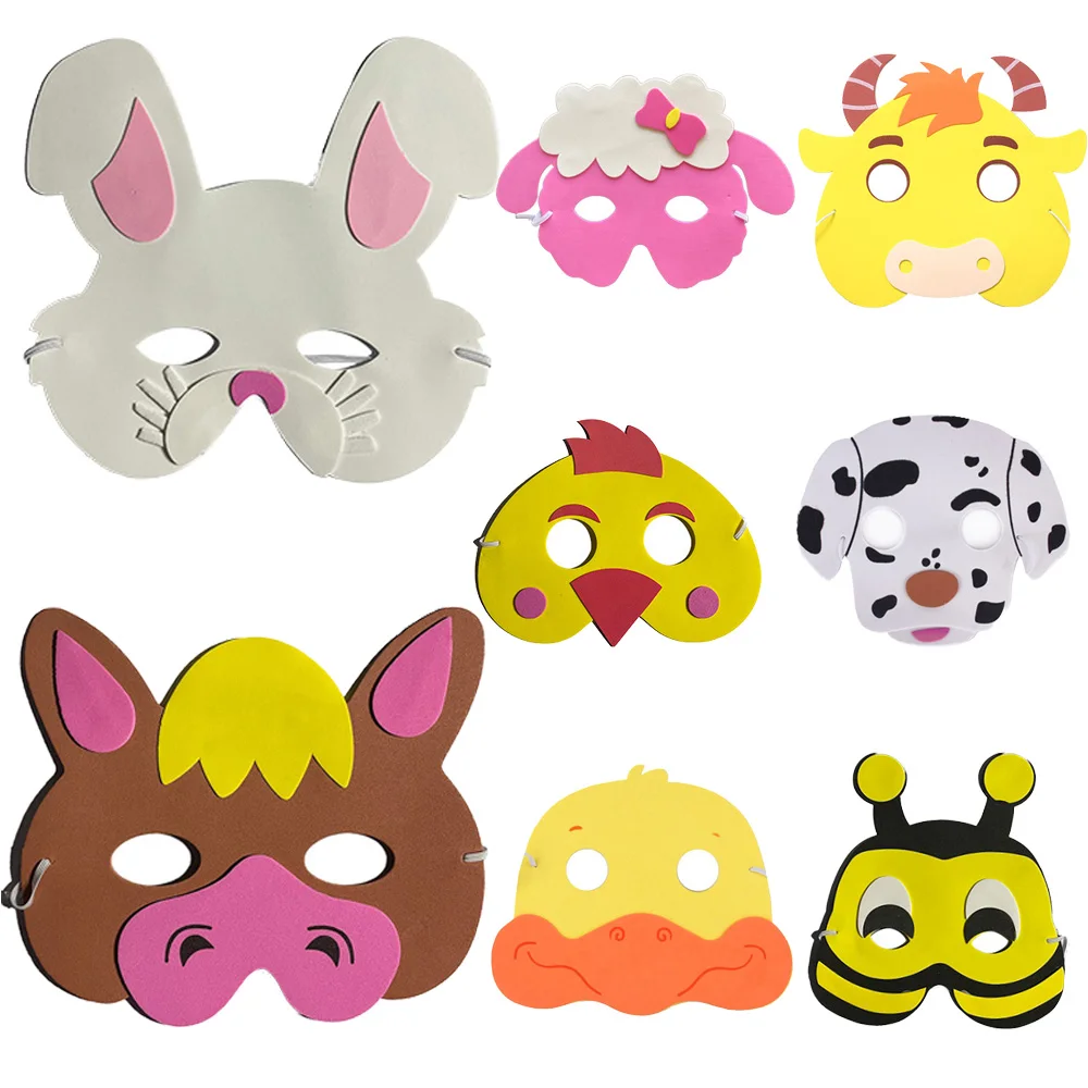 

8Pcs Farm Animal Barnyard Animal Felt Rabbit Masks Petting Zoo Farmhouse Theme Birthday Party Favors Kids Supplies