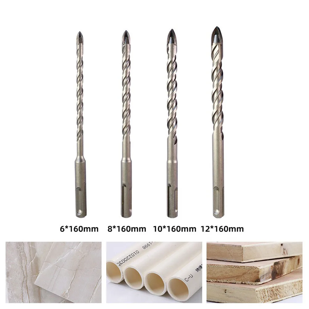 

4PCS Tile Porcelain Drill Bit SDS PLUS Shank Carbide Drill Drilling For Ceramic Stone Power Tool Screwdriver