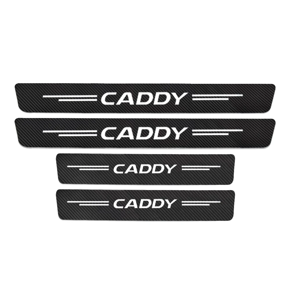 

4Pcs For CADDY Carbon Fiber Car Door Sills Guards Protector Sticker Threshold Decal Car Styling Tuning Accessories