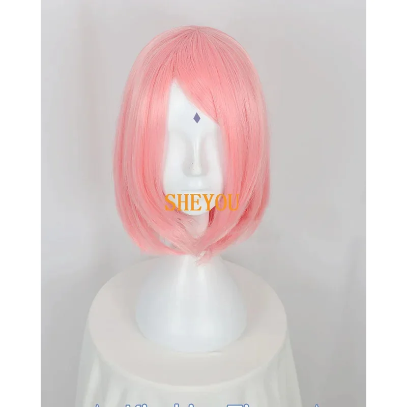 Аниме Харуно Сакура короткие розовые волосы в стиле с повязкой на голову