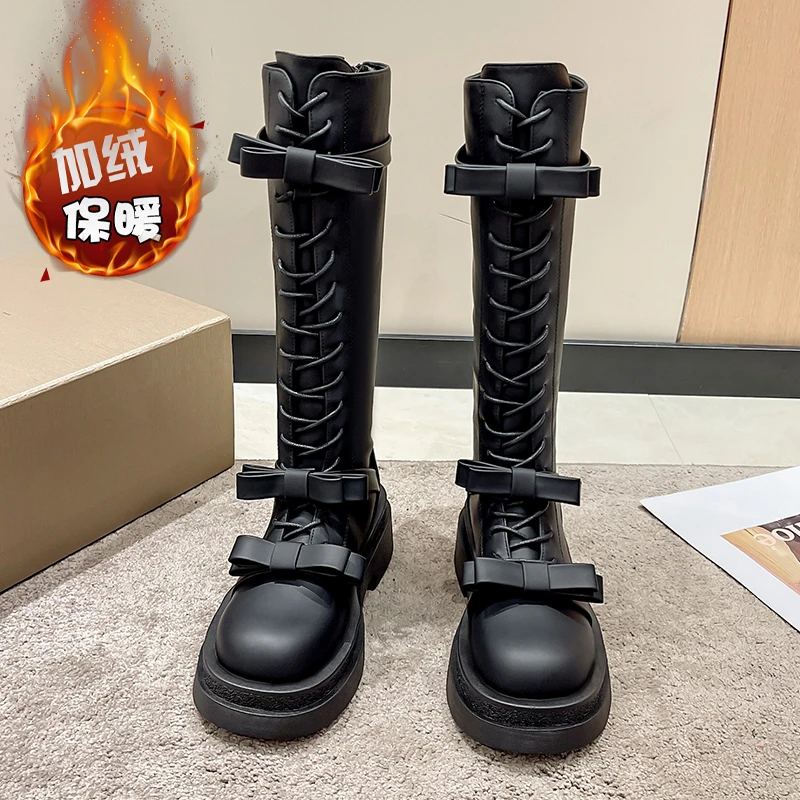 

Женские ботинки на толстой подошве, Винтажные ботинки на осень и зиму, 2022