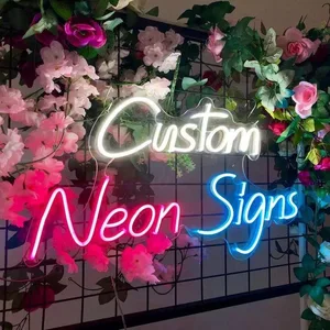 Free Shipping Personalized Pink White Letter LED Light Custom Neon Sign for Bar Bedroom Home Wall Decor