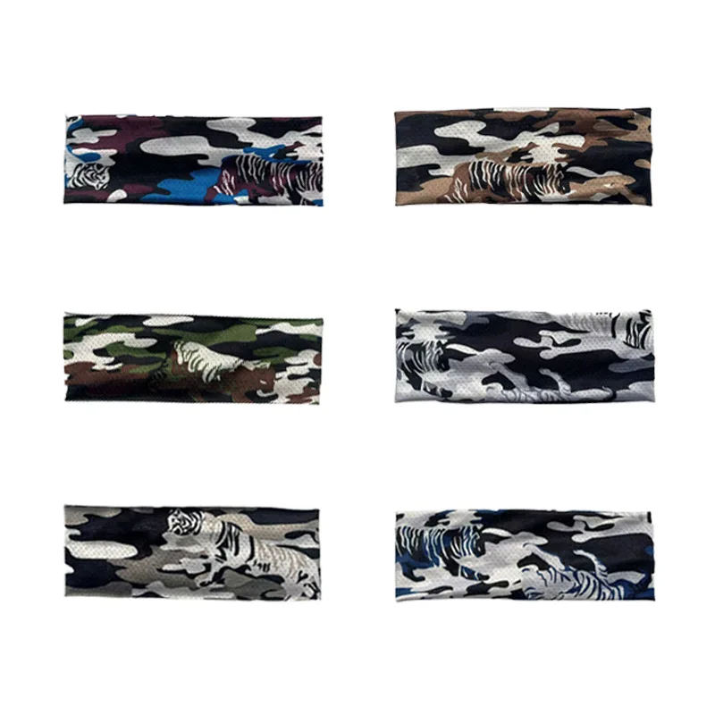 

1 шт. камуфляжная эластичная дышащая повязка на голову унисекс, один размер, Спортивная поглощающая Пот повязка на голову для бега и фитнеса ...