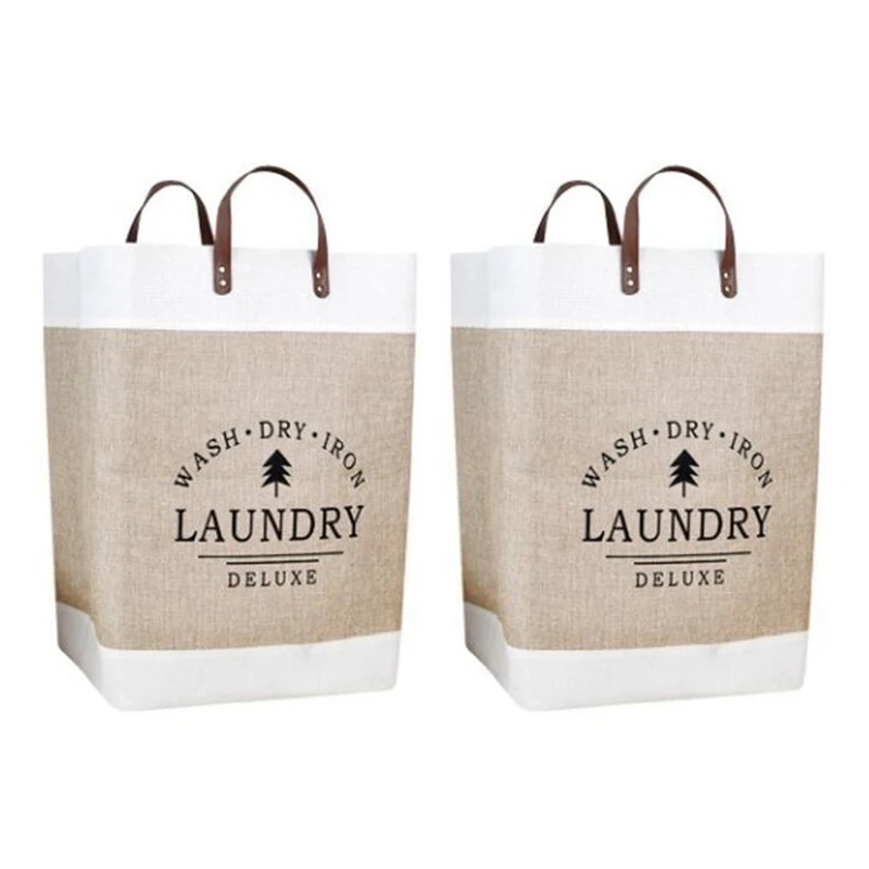 

2X Водонепроницаемая складная корзина для белья, корзина для грязной одежды, складная корзина для хранения, Сортировочная корзина