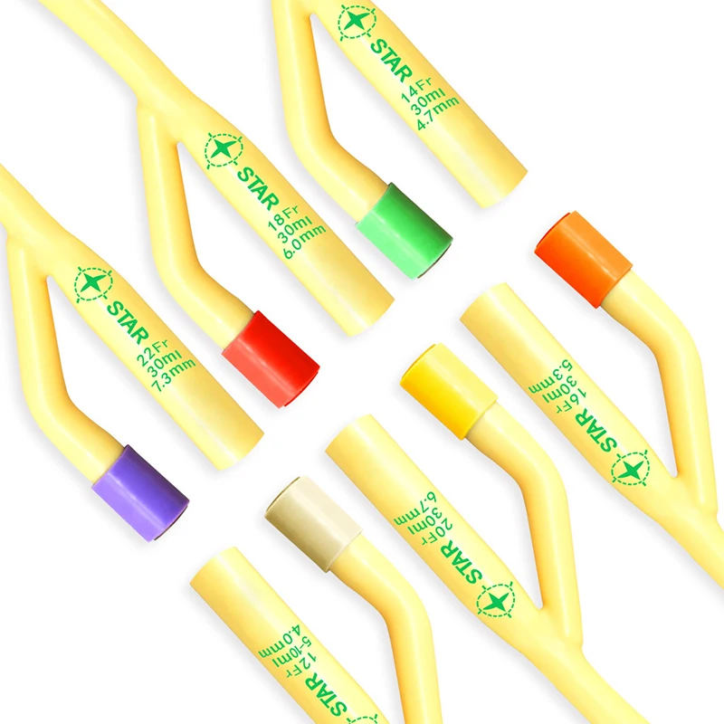 12 шт. латексные одноразовые медицинские уретральные катетеры для стерилизации