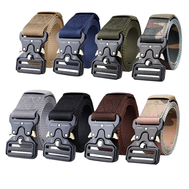 8 colors Genuine tactical belt quick release outdoor military belt soft real nylon sports accessories men and women black belt