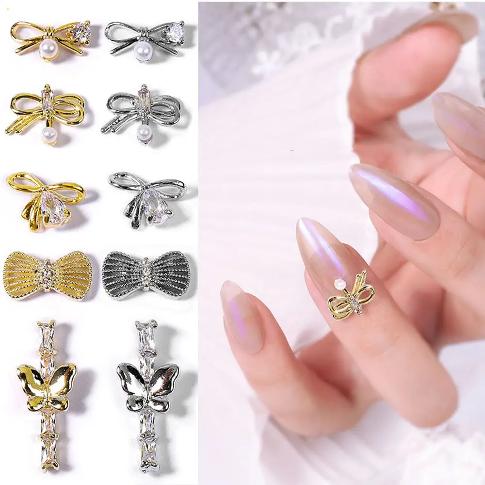 

Super Flash Luxury Nail Art Rhinestone Alloy Zircon Bowknot Nail Decoration DIY Crystal Nail Charms Manicure Decorations Women