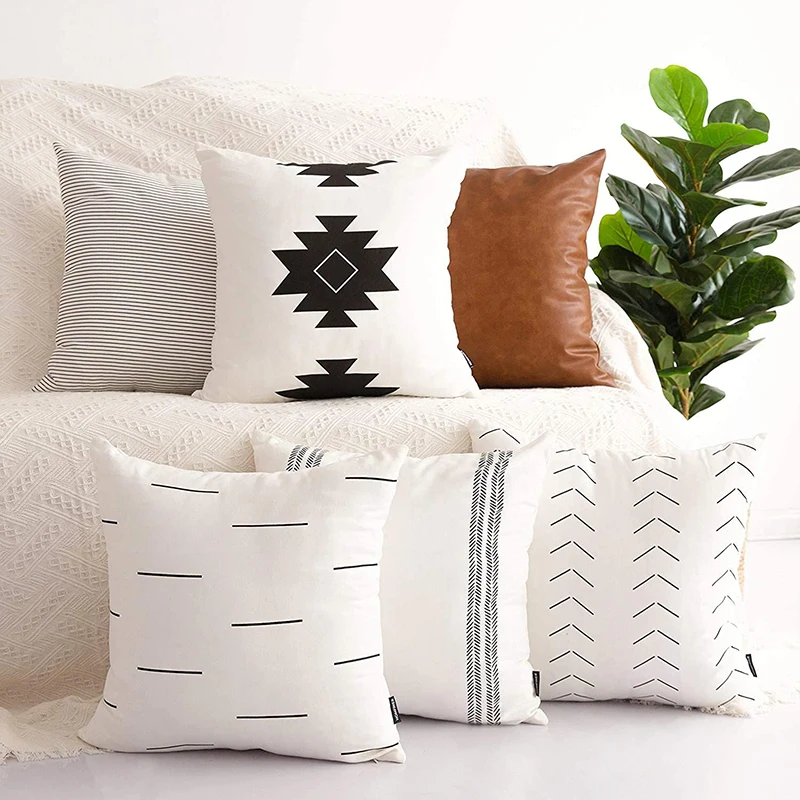 

Washable Square Pillowcase Simple Printed Cushion Cover Practical Household Supplies for Home Bedroom Living Room