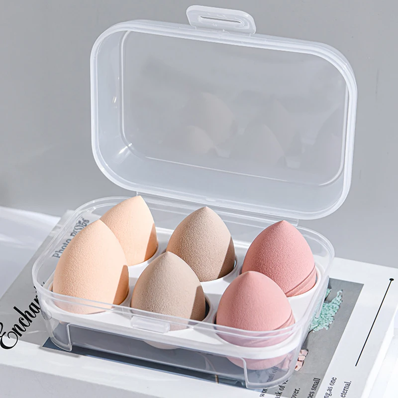 

Transparent 6 Grids Beauty Foundation Blending Storage Box Portable For Storage Portable Storage Box GRSA889