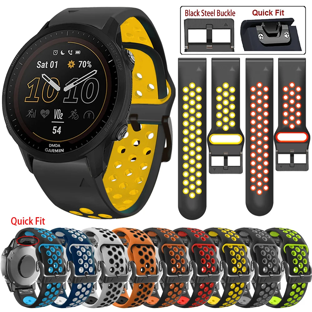 

26 22mm Band For Garmin Forerunner 935 955 945 LTE S62 S60 Silicone Wristband Garmin instinct 2/Fenix 7 Strap Quick Fit Bracelet