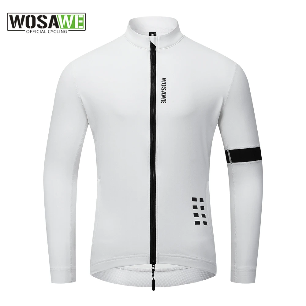 

WOSAWE Mens Winter Thermal Cycling Jersey Keep Warm MTB Bike Coat Bicycle Clothing Long Sleeve Jerseys Ciclismo Jackets 5-15℃