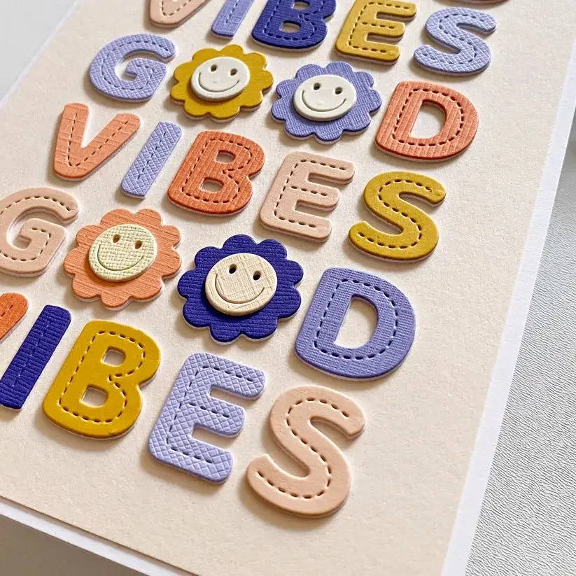 Piggy Craft металлические штампы для резки форма Good Vibes письмо скрапбук нож рукоделия