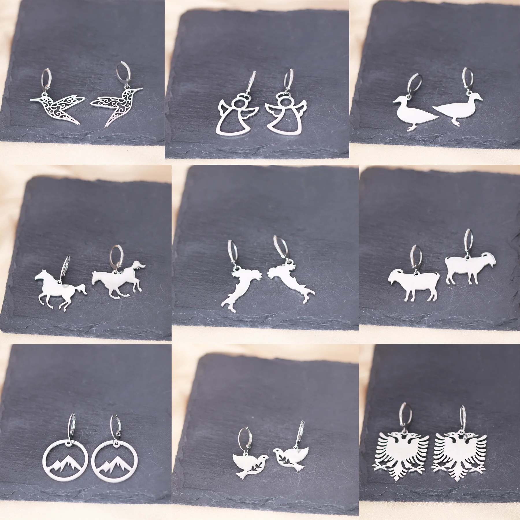 Женские серьги-подвески из нержавеющей стали