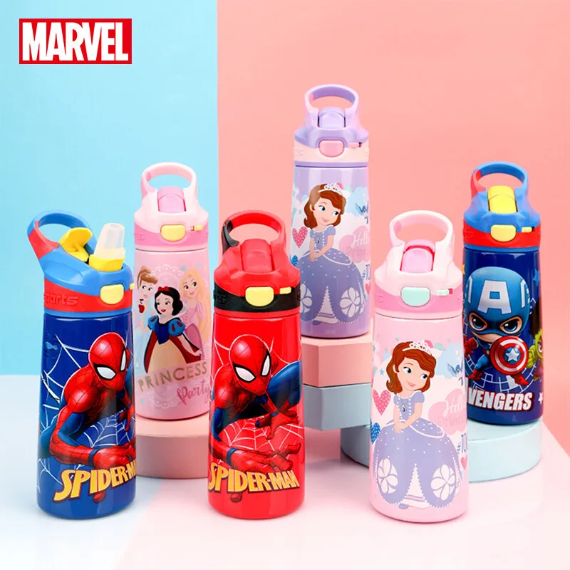 Disney kids Princess spiderman Cup Primary School Water Cup Kindergarten Baby Drinking Water Cup Male